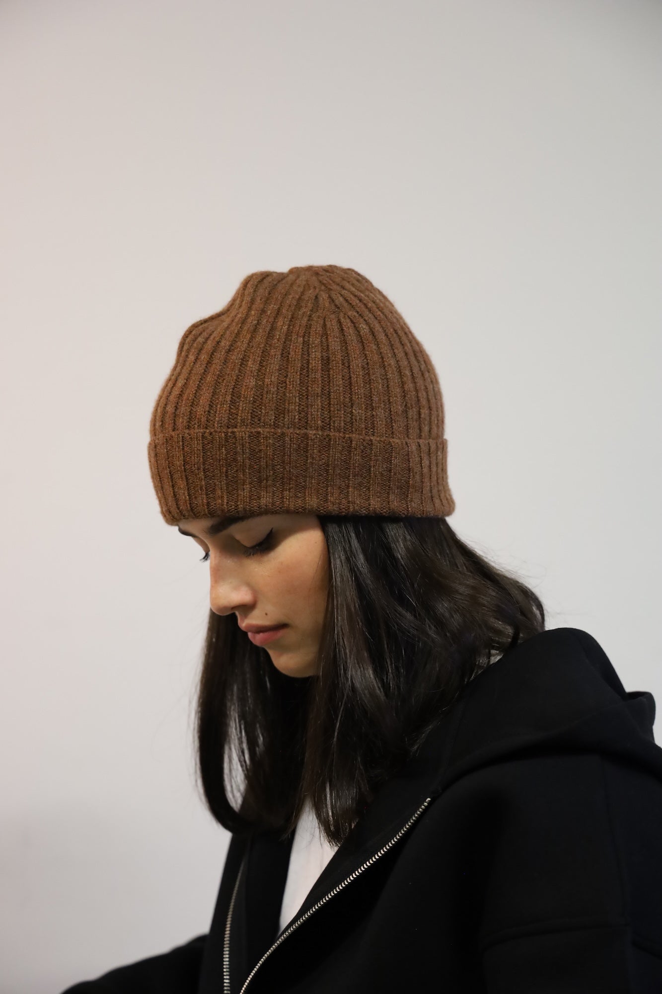 Ribbed G-Beanie Marrone