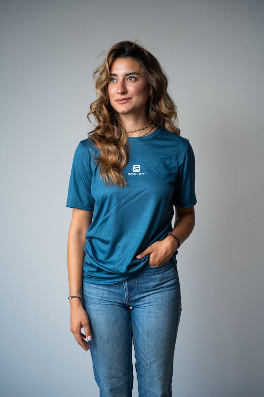 Merino G-Shirt Blu Perla